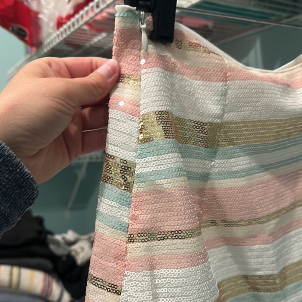 NWT Storia Striped Pink and Gold Women's Skirt - Picture 3 of 6